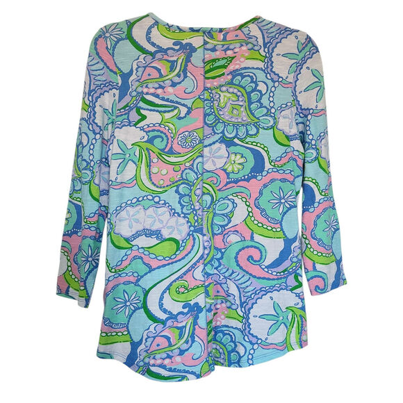 Lilly Pulitzer Kirby Colorful Cotton Printed Top Size Medium - Picture 4 of 7